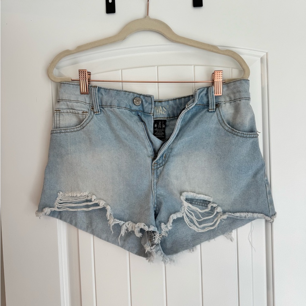Rewash Light Blue Distressed Jean Shorts